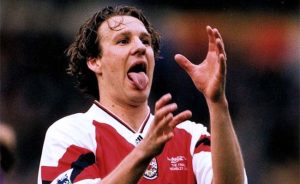 Paul Merson Drinking Celebration Tongue Out Arsenal